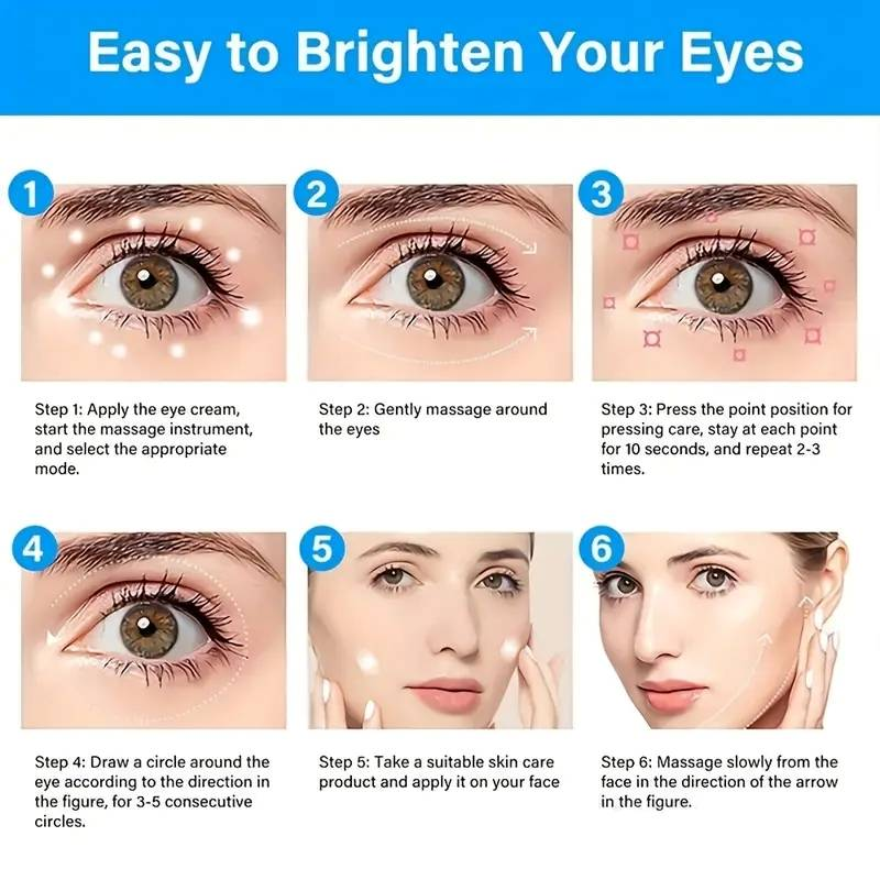 Portable Eye Beauty Instrument With Heating, Suitable For Eyes And Lips, Massage Pen, Vibration Introduction Instrument, Remove Dark Circles And Eye Wrinkles Instrument_voghion.com