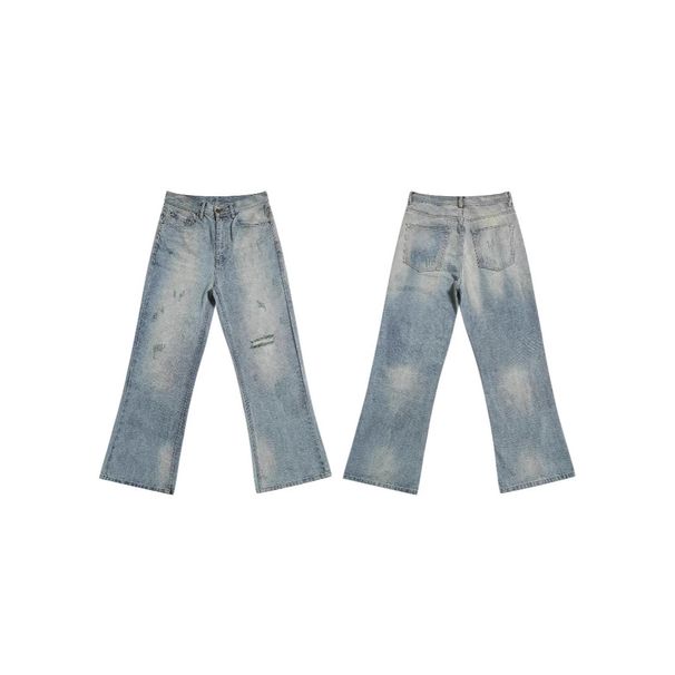 Men's Clothing Retro Washed Vintage Washed Distressed Blue Jeans For Men & Women – Relaxed Fit, Slightly Flared, Comfortable Everyday Denim_voghion.com