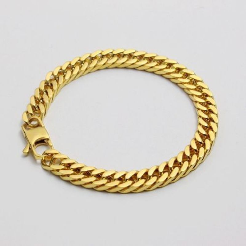Authentic Personality Fashion Gold Color Dominant Titanium Steel Bracelet Trendy Men's Street Hip-Hop Jewelry Korean_voghion.com