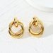 Orecchini da donna in ottone placcato oro, orecchini a doppio strato con avvolgimento_voghion.com