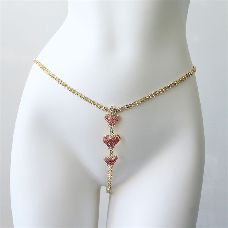 Fashionable and sexy underwear, body chain, nightclub party, women's rhinestone bikini_voghion.com