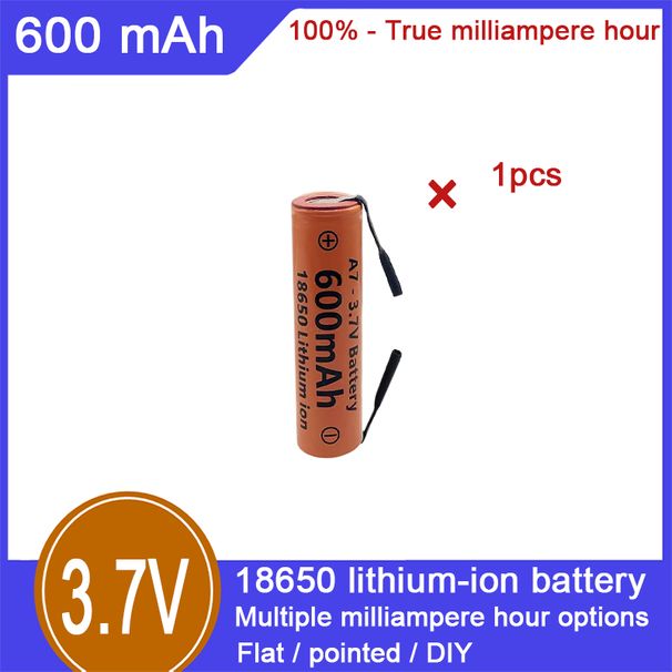 18650 lithium-ion oplaadbare batterij, 3,7 V, 600 mAh, 100% capaciteit, geschikt voor elektrisch speelgoed, elektronische sigaretten, zaklampen en andere gebieden_voghion.com