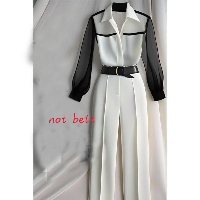 Damenmode Senior Weißes Hemd Mit Weißen Hosen Und A Und Sa Anzug_voghion.com