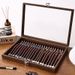 Walnut Color Hundred Slots Ring Necklace Storage Earrings Box Dustproof Jewelry Display For Stalls_voghion.com