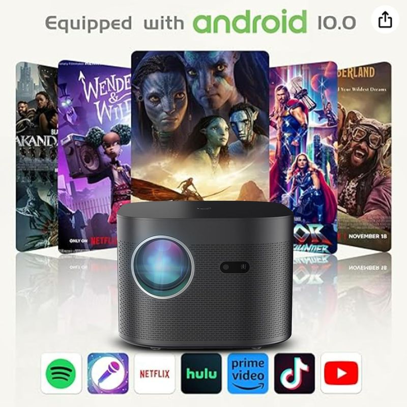1080P didelės raiškos išmanusis F18 namų miegamajam, svetainei, mobiliajam telefonui, „Android“ sistemos projektoriui_voghion.com