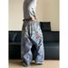 Distressed 3D Print Chain Jeans – Vintage-inspirierte Jeanshose mit geradem Bein für Herren (Blau, S-3XL)_voghion.com