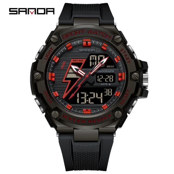 Digitale Herren-Analog-Uhr mit Alarm, wasserdicht, stoßfest, multifunktional, LED-Hintergrundbeleuchtung, Dualzeit, Stoppuhr, Sport-, Freizeit- und modische Herrenuhr_voghion.com