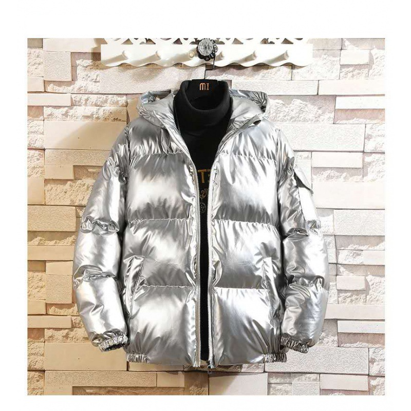 Men's Clothing Men's Trendy Shiny Thickened Hooded Jacket 2025 Winter Loose Fashion Casual Coat Cotton Jacket For Men_voghion.com
