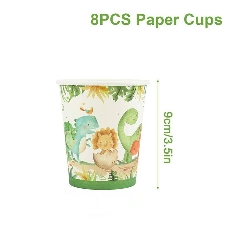 Easter‘s Day Festive & Party Supplies Jungle Dinosaur Animal Theme Paper Plate Set Birthday Party Paper Towel Paper Cup Tableware Knife Fork Spoon_voghion.com
