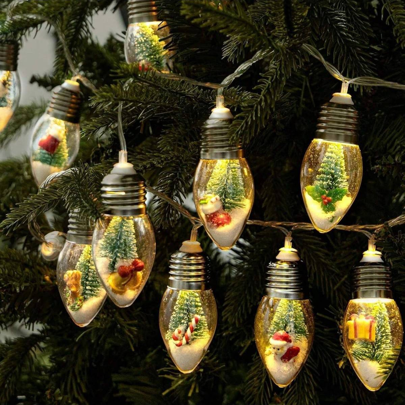 led String Lights, Christmas Snowflakes, Old Man's Colorful Flashing Lights, Outdoor Decoration, Christmas Tree Atmosphere, Star String Lights_voghion.com