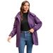 Damen-Winterjacke mit abnehmbarer Kapuze – Winddichter Parka mit Fleecefutter, wasserabweisende Wanderoberbekleidung für Reisen und Pendeln_voghion.com