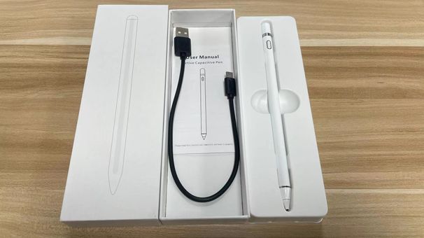 Kapasitiv berøringspenn med skjerm, egnet for Android, iPad, blyant, håndskriftspenn med metallhode og kobberhode_voghion.com