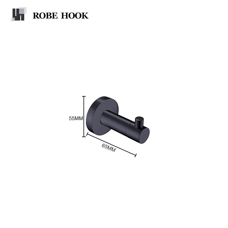 Grenzüberschreitender runder Handtuchhalter aus 304 Edelstahl in Mattschwarz, Handtuchhalter, Taschentuchhalter, Kleiderhaken, Badezimmer-Anhänger_voghion.com