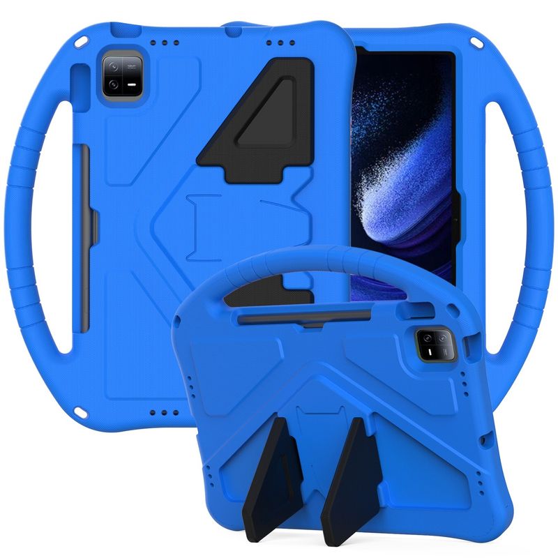 For Xiaomi Pad 6 EVA Flat Anti Falling Protective Case Shell with Holder(Blue)_voghion.com