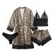 "Women's Sexy Lace Pajama Set - Soft Breathable Sleepwear With Leopard Print & Black Options, Plus Size Comfort For Home & Lounge"_voghion.com