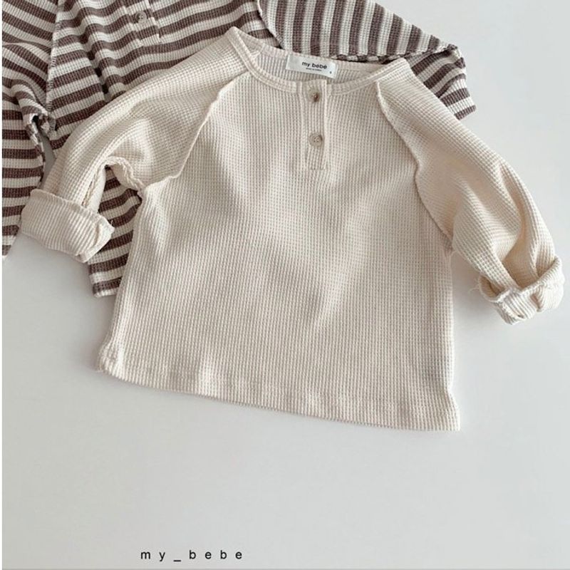 Odjeća za bebe Debela topla majica s kapuljačom za bebe, dugih rukava, od waffle plus flisa_voghion.com