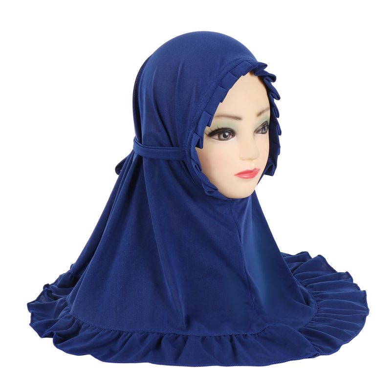 Foulard pour petite fille, couvre-chef à volants, en dentelle, style malais, H364_voghion.com