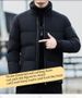 Men's Winter Puffer Jacket With Stand Collar Thickened Down Alternative Coat, Unisex Oversized Zip-Up Parka For Cold Weather_voghion.com