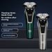 3D Rotary Electric Shaver – LED Smart Display, IPX7 Waterproof, Floating Heads, Travel-Friendly (Turquoise/Silver, All-in-One Grooming Kit)_voghion.com