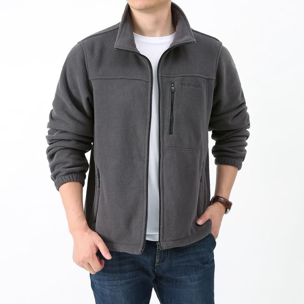 Giacca in pile da uomo, calda, con cappuccio e cerniera, softshell, leggera e traspirante, per escursionismo, campeggio e viaggi._voghion.com