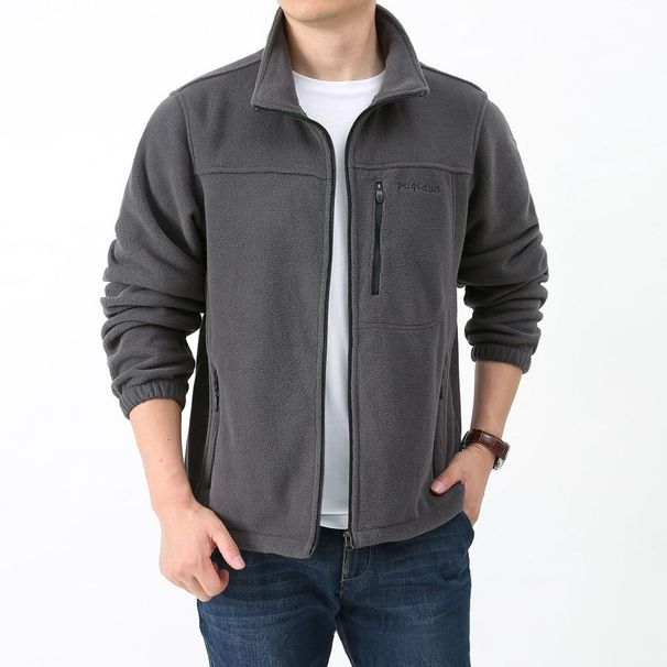 Giacca in pile da uomo, calda, con cappuccio e cerniera, softshell, leggera e traspirante, per escursionismo, campeggio e viaggi._voghion.com