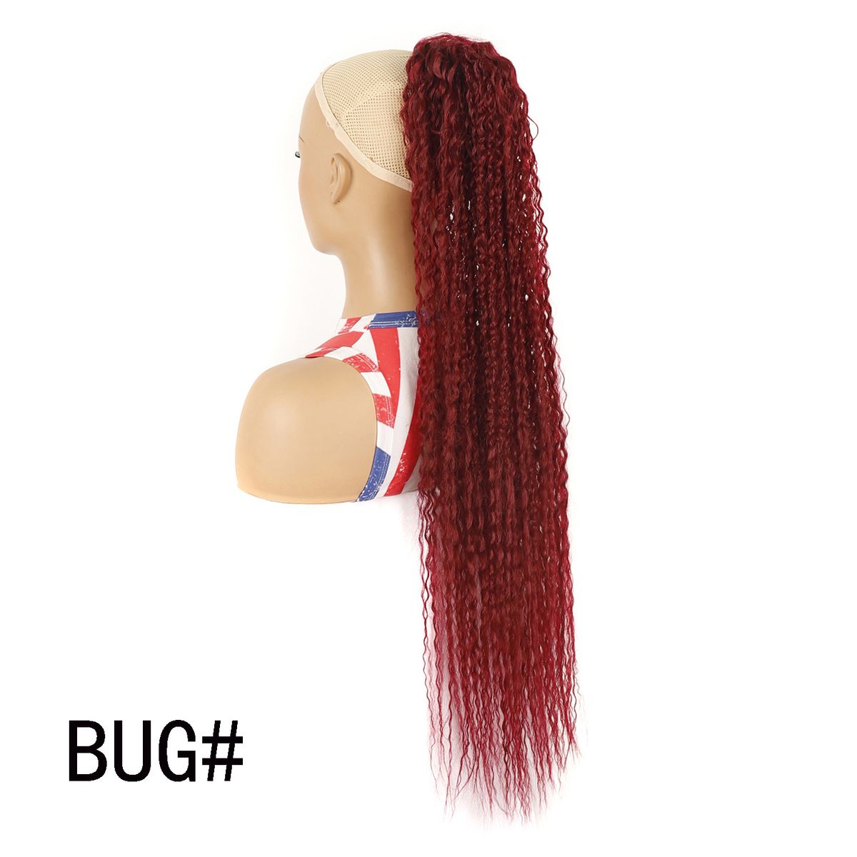 parrucca coda di cavallo femmina allungata leggermente riccia parrucca con coulisse fibra chimica rete elastica vite riccia coda di cavallo multicolore opzionale_voghion.com