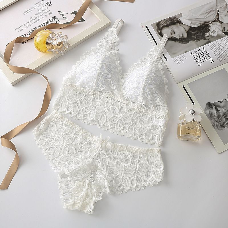 Summer Women's Wireless Lace Bra Set_voghion.com