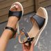 Women's 2025 Summer New Style Large Sponge Cake Thick Bottom Slope Heel Fish Mouth Buckle Sandals_voghion.com