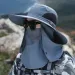 Heißer Verkauf Sommer Schnell trocknend Boonie mit Hals Maske Abdeckung Männer Atmungsaktive Mesh Sonnenblende Fischer Hüte Außen Breite Krempe Eimer_voghion.com