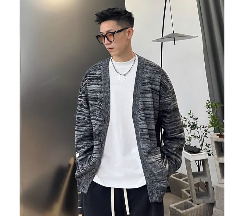 Herreklær Ny cardigan-genser for menn høst- og vintermotetrend all-match genserjakke store størrelser casual jakke_voghion.com
