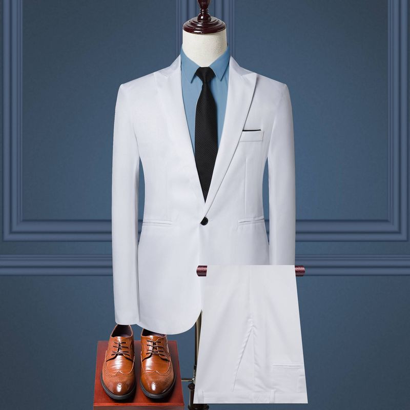 Men's Clothing 2024 Fashion Men's Business Casual Men's Suit One-piece Youth Casual Suit Wedding Dress Slim Fit_voghion.com