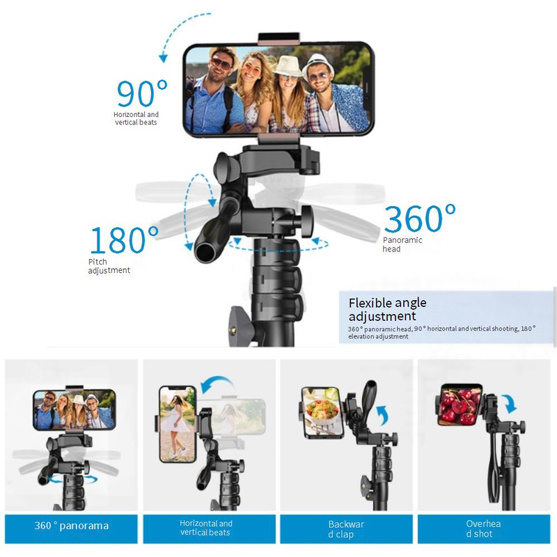 Camera & Photo outdoor mobile phone live broadcast with pan tilt travel shooting SLR portable professional floor selfie stick tripod_voghion.com