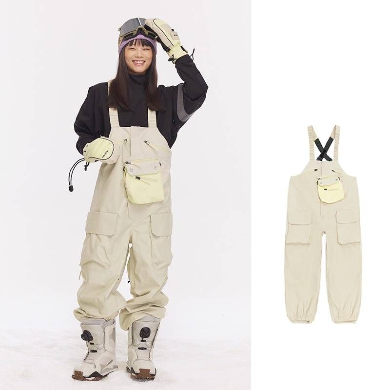 Ski-Latzhose – Wasserdichte und winddichte Skioveralls für Damen und Herren (Kunstgelb, Beerenrosa, Klassisches Schwarz) – Größen XS bis L_voghion.com