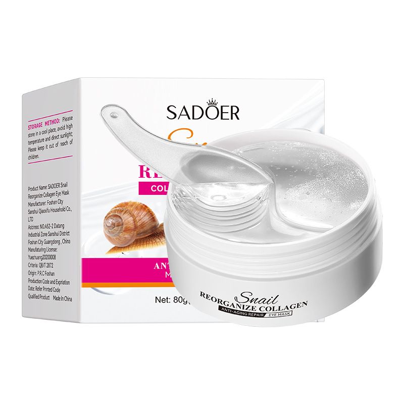 Maschera completa alla bava di lumaca inglese SADOER Collagen migliora occhiaie, linee e borse sotto gli occhi_voghion.com