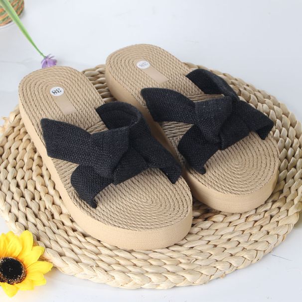 Damesko Sommer Eva Nye Åndbare Sløjfe Runde Hoved Damesandaler Brug Flip Flops Flade Kilehæl Mode Sandaler Ins_voghion.com