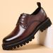 Business Casual Lederschuhe runder Kopf erhöhen Schuhe Leder weiche Sohlen formelle Herrenschuhe dicke Sohlen Halbschuhe_voghion.com