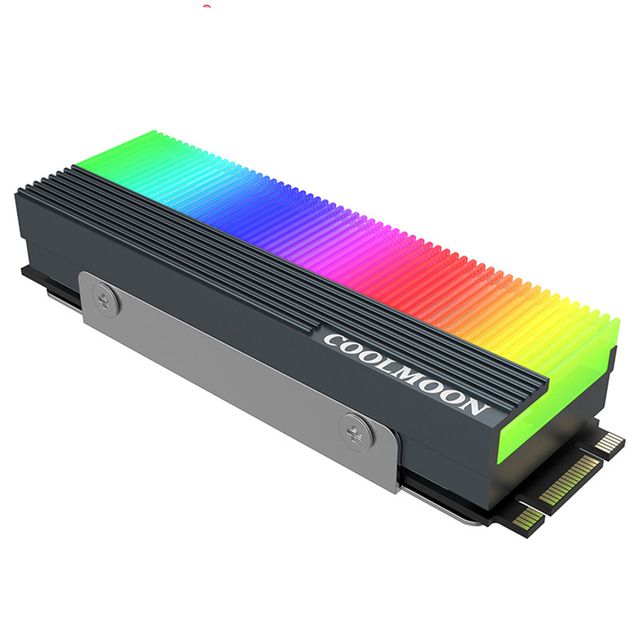 Dissipatore di calore per disco rigido SSD M.2 ARGB in alluminio, 5 V, 3 pin, NVME NGFF M2 2280, disco rigido a stato solido, cuscinetto termico di raffreddamento_voghion.com