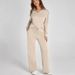 Oversized V-Neck Top & Flared Jogger Set – Streetwear Two-Piece Outfit With Drawstring Waist, Trendy Loungewear_voghion.com