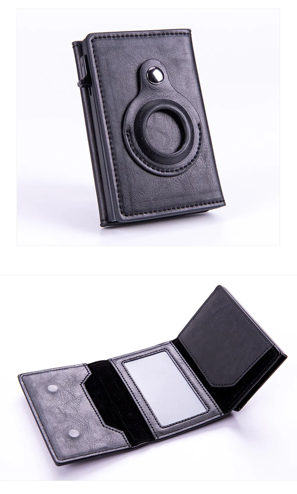 Bycobecy Nouveau Portefeuille Airtag Pour Hommes En Fibre De Carbone Mode ID Porte-Cartes De Crédit Étui Rfid Mince Airtag Slide Portefeuille_voghion.com