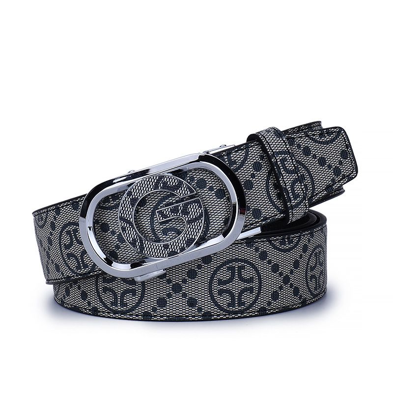 Business Men's Belt Fashion Top Layer Cowhide Belt Versatile Simple Alloy Automatic Buckle Leather Casual Belt for Men_voghion.com