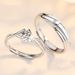 Anelli Vero Amore Angelo Bacio Anello di Coppia Niche Anello di Alta Gamma S925 Anello di Diamanti Un Paio di Anelli di Coppia Regolabili Incisi_voghion.com