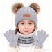 Wintermützen, Schals, zweiteilige Sets, Doppelbälle, Baby-Strickmützen für Kinder, warm, samtig und dicker._voghion.com