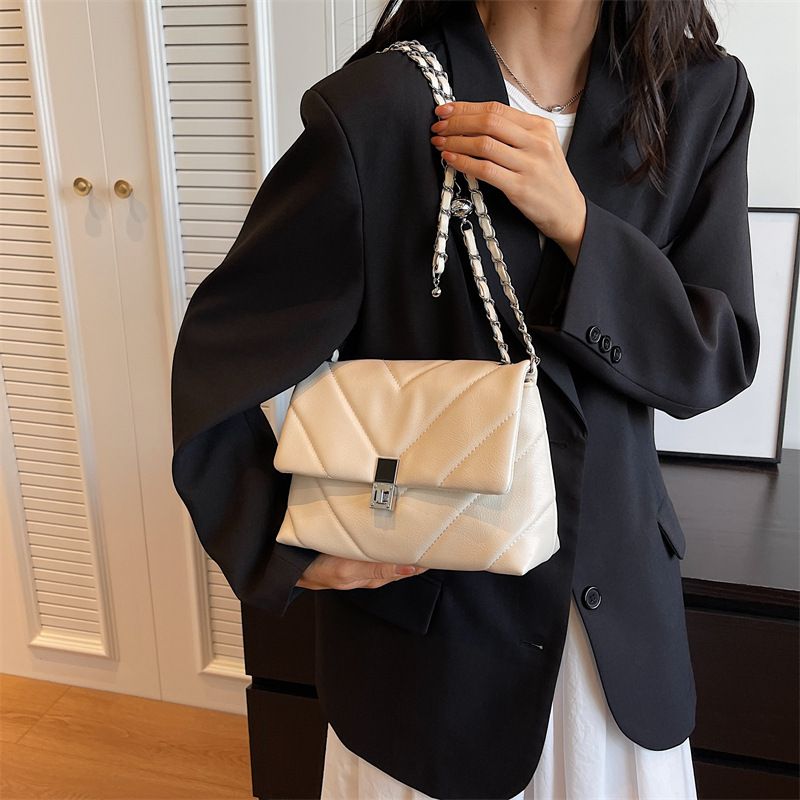 Women's Bags new niche design high-end single shoulder crossbody bag versatile texture small square bag_voghion.com