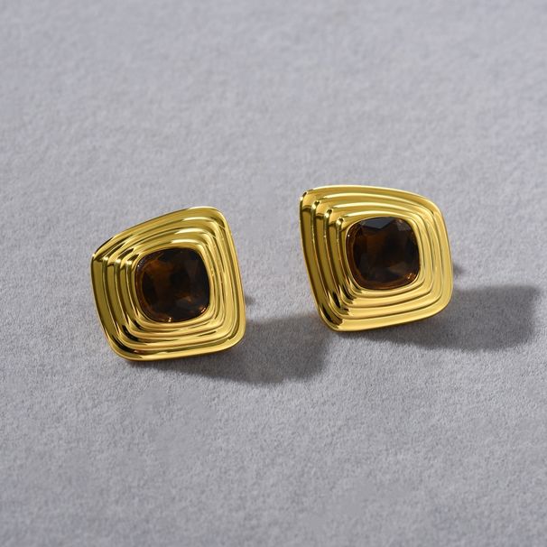 Damenschmuck: Geometrische, quadratische Zirkonia-Ohrringe mit Stiften aus 925er Sterlingsilber, minimalistisches und einzigartiges Design für alltägliche Eleganz_voghion.com