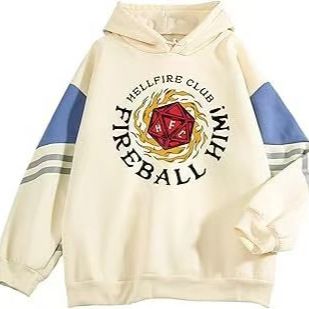 2024 Color Block Sweatshirt FIREBALL HIMi Printed Hooded Pullover Loose Fit Hot-Selling Top_voghion.com