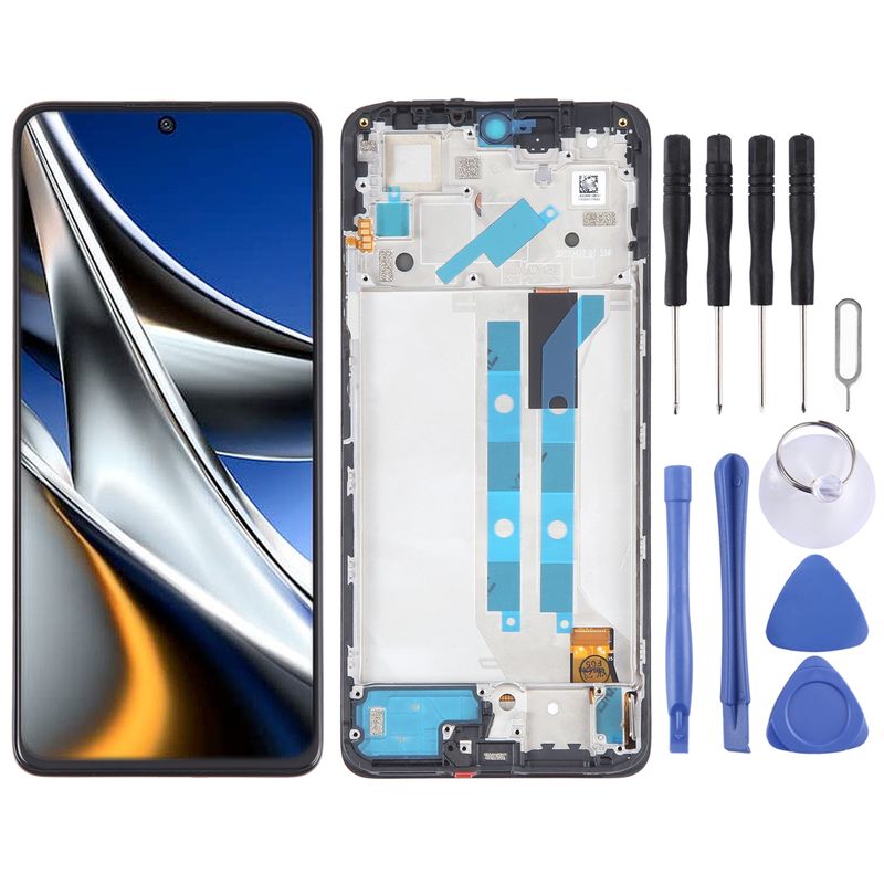 OLED anyagú LCD képernyő Xiaomi Poco X4 Pro 5G digitalizálóhoz, teljes összeszerelés kerettel_voghion.com