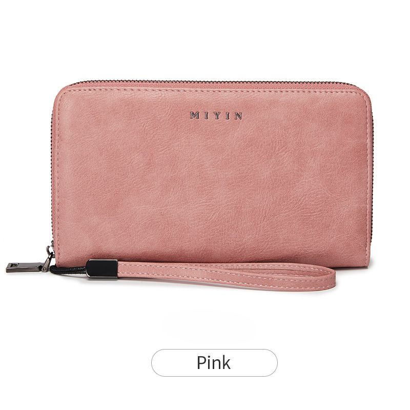 Lange Geldbörse für Damen 2025 Neue RFID-Anti-Diebstahl-Bürste Anti-Entmagnetisierung Retro-Geldbörse aus Wachsleder Große Kapazität Clutch_voghion.com