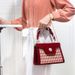 Red Bride Wedding 2024 New Women's High Grade Chain Tea Flower Handheld Crossbody Bag_voghion.com