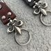 Retro Cross Flower Handmade Cowhide Keychain Niche Personality Car Key Wear Bag Pendant_voghion.com