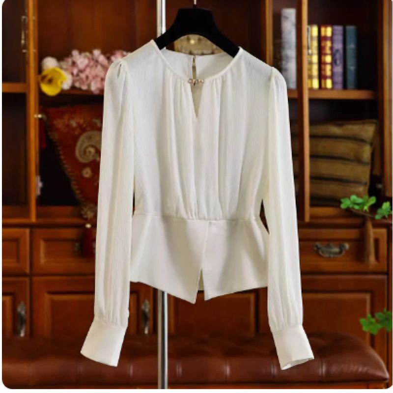 Abbigliamento donna vita sottile e pancia nascosta! Nuova primavera pendolare tutto abbinato camicia nera cava_voghion.com